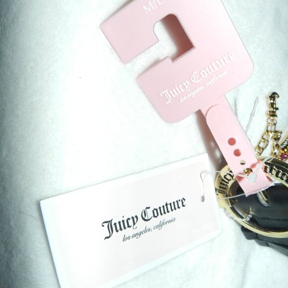 Juicy Couture Leather Belt Logo Buckle dangle charms RARE 🆕 📦⌚🏃🏻💨⚡🚚 - Picture 12 of 15